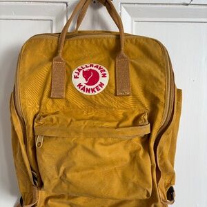 FJallraven Backpack Used Mustard Yellow - 14 inches Long